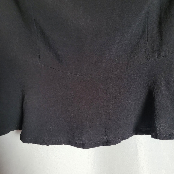 Express Women's Black Peplum Blouse Square Neckline Size Small - Picture 6 of 9